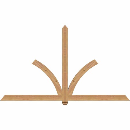 Ekena Millwork Redmond Smooth Timber Gable Bracket, Western Red Cedar, 84"W x 49"H x 3 1/2"D x 3 1/2"F, 14/12 Pitch GBW084X49X0404RED00SWR